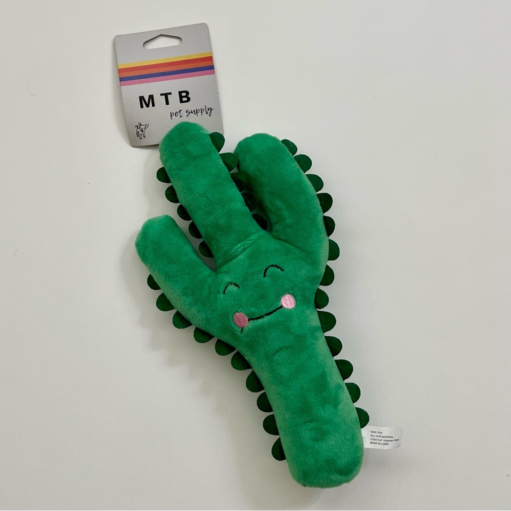 Green Cactus Plush Toy for Dogs